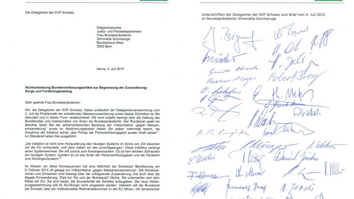 Svp Schweiz Brief An Bundesrätin Sommaruga